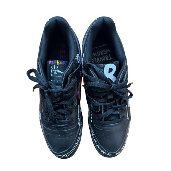 Reebok Men's Trouble Andrew x Reebok Workout Plus Black Multi Size 11 - Picture 4 of 13